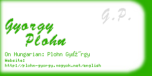 gyorgy plohn business card